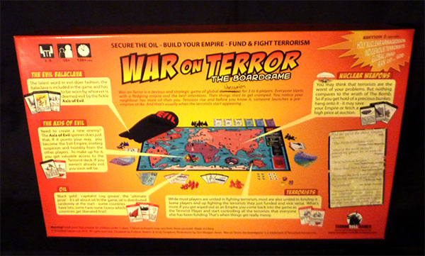 The back of the box, War on Terror edition 2